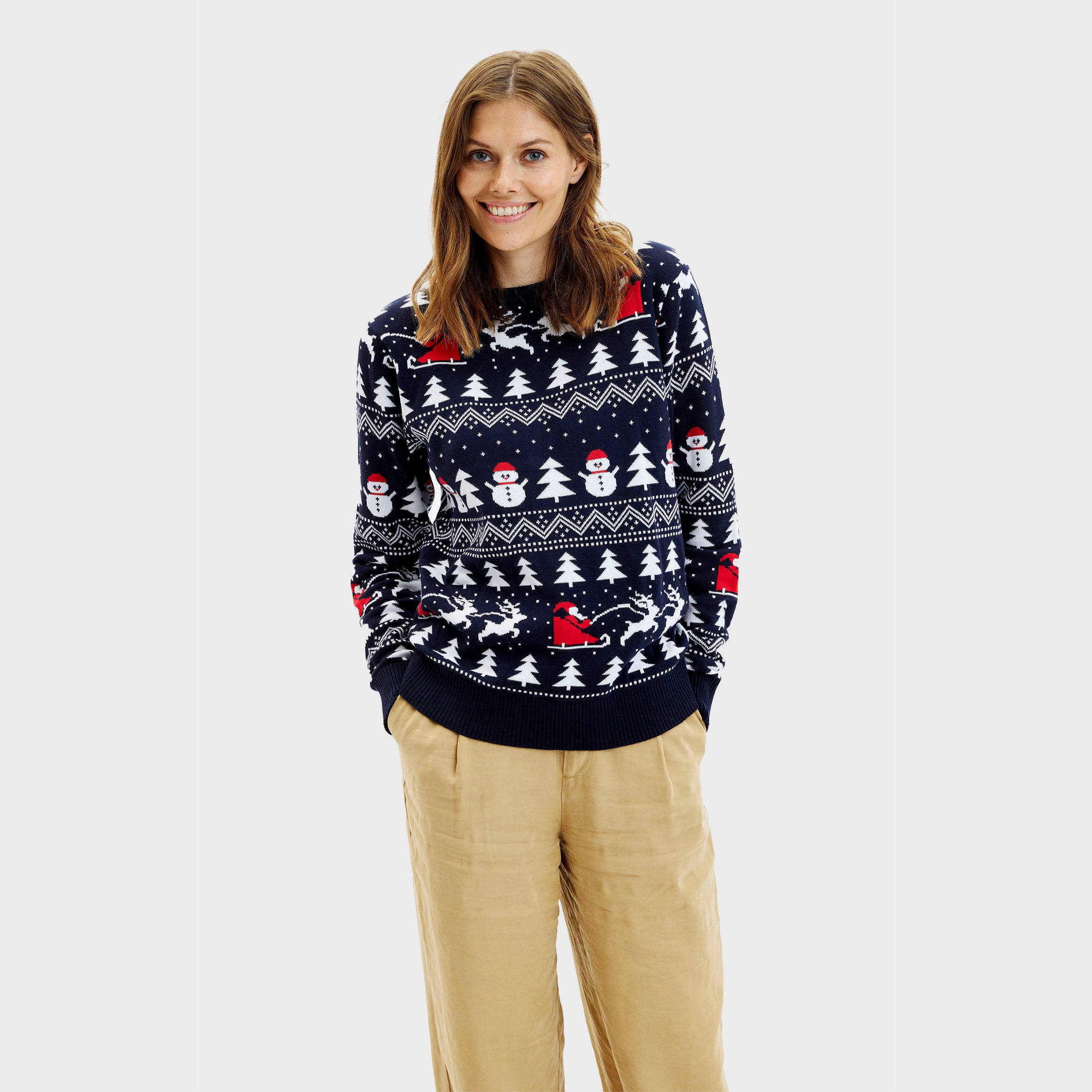 Le Pull De Noël Stylé Bleu - Femme.